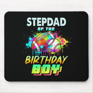 Mousepad Padrasto do Menino de Aniversário Beisebol Futebol