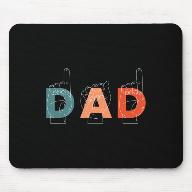 Mousepad Padre Dia de os pais - Língua gestual surda-muda (Frente)