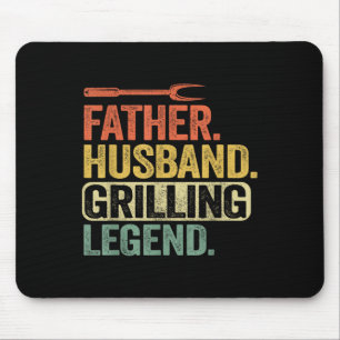 Mousepad Padre Husband Griling Legend Barbecue Engraçado Po