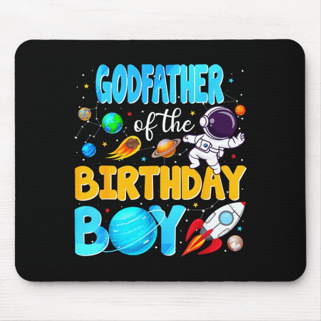 Mousepad Padrinho Do Astronauta Espacial Menino De Aniversá (Frente)
