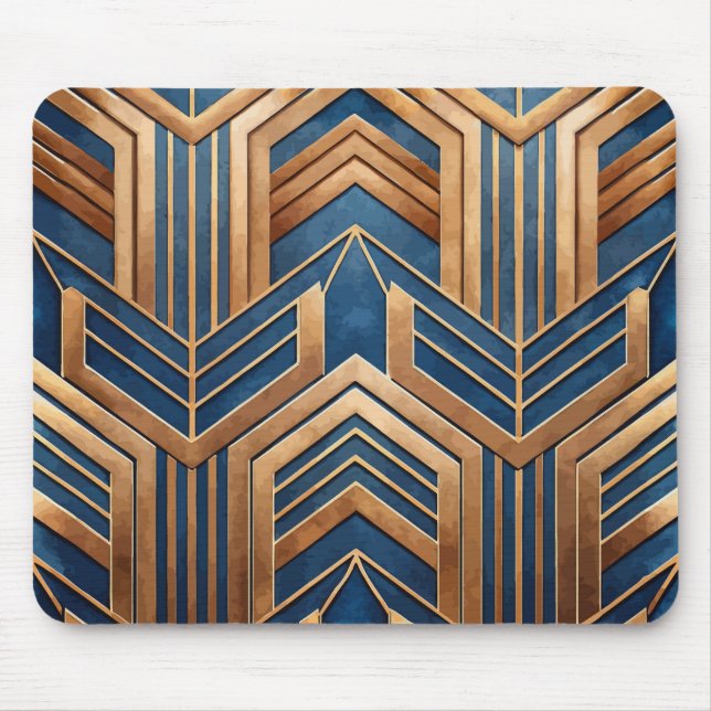 MOUSEPAD PADRÕES ART DÉCO EM TEAL E COBRE (Frente)