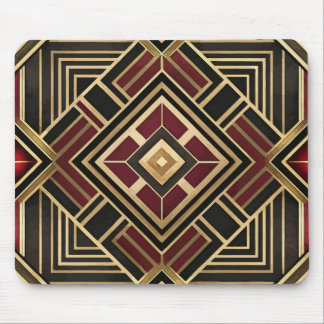 MOUSEPAD PADRÕES ART DÉCO VERMELHO PRETO DOURADO