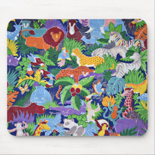 Mousepad Padrões coloridos de animais Safari