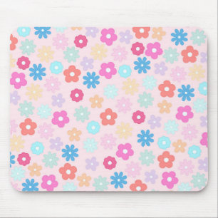 Mousepad Padrões das flores de margarida rosa-boho