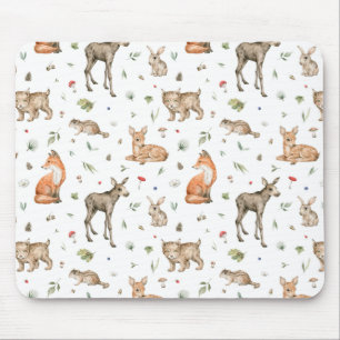 Mousepad Padrões de Animais da Floresta Cura