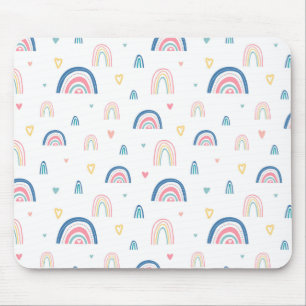 Mousepad Padrões de Arcos-Chuvoso e Corações Bonitos