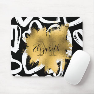 Mousepad Padrões de Coração e Folha de Ouro