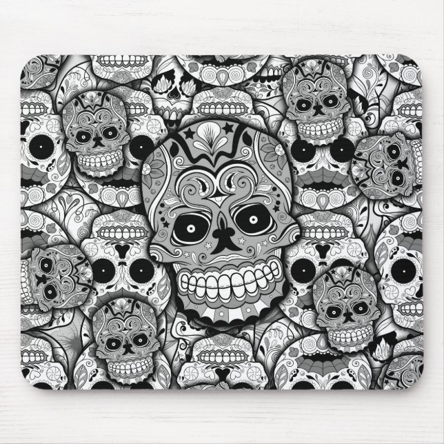 Mousepad Padrões de crânios de açúcar (Frente)