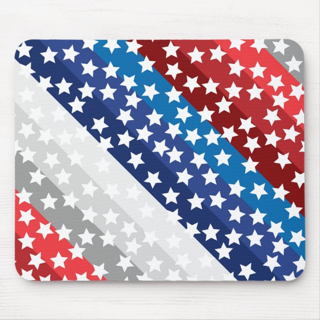 Mousepad Padrões DE ESTRELAS DE CINZAS AZUIS, VERMELHO E PA (Frente)