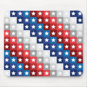 Mousepad Padrões DE ESTRELAS DE CINZAS AZUIS, VERMELHO E PA