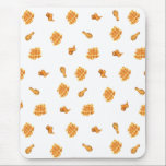 Mousepad Padrões de frango e waffles secos<br><div class="desc">Padrão com ilustrações inspiradas pela aquarela de waffles,  pernas de frango frito e asas de frango.</div>