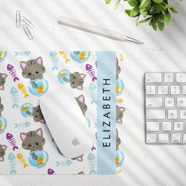 Mousepad Padrões De Gatos, Gatos Frescos, Gatinhos, Seu Nom