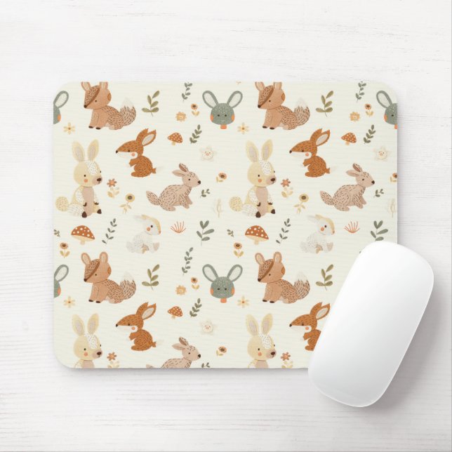 Mousepad Padrões de granizo dos animais florestais de madei (Com mouse)