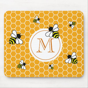 Mousepad Padrões de Honeycomb das abelhas do Monograma Lar