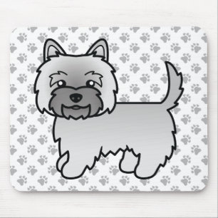 Mousepad Padrões de Ilustração e Pata de Cairn Terrier Cair