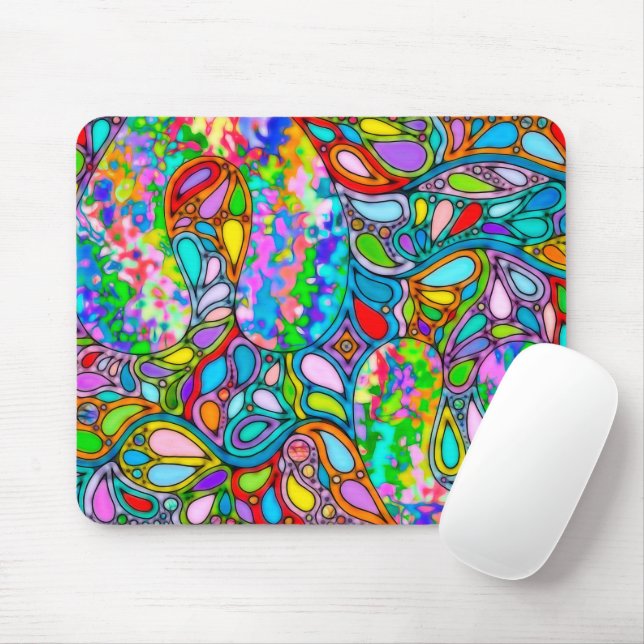Mousepad Padrões De Mão E Digitalmente Pintados Art 54° (Com mouse)