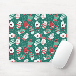 Mousepad Padrões de Mittens de Natal Cozy no inverno