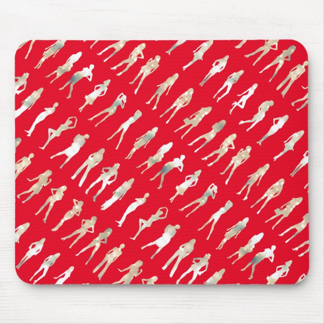Mousepad Padrões de moda branca-branca-branca-branca-branca (Frente)