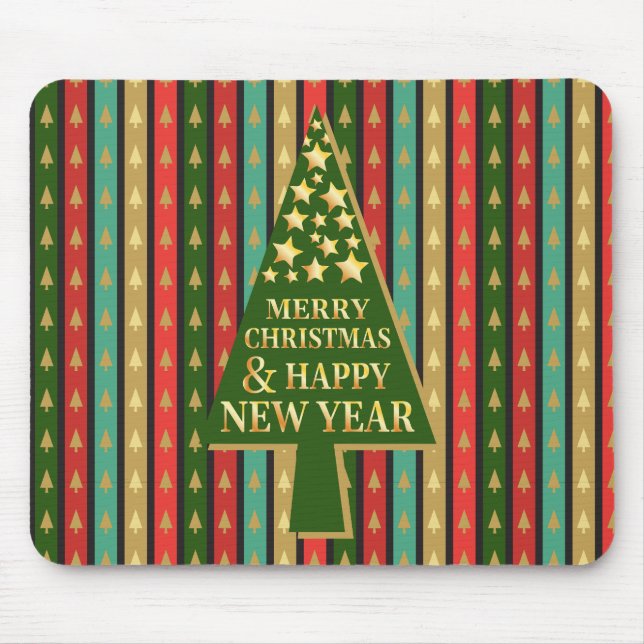 Mousepad Padrões de Natal - design de árvore Elegante e Chi (Frente)