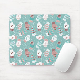 Mousepad Padrões de Noite de Natal Cozy em Mint