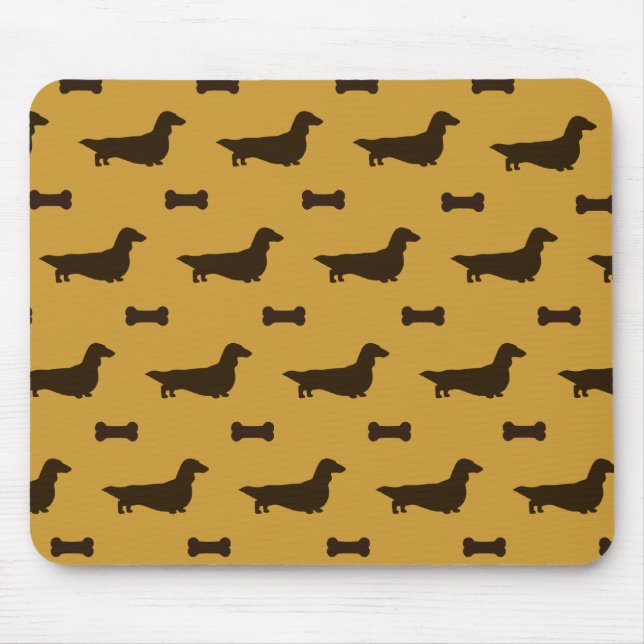Mousepad Padrões de silhuetas de Dachshund (Dachsias de cab (Frente)