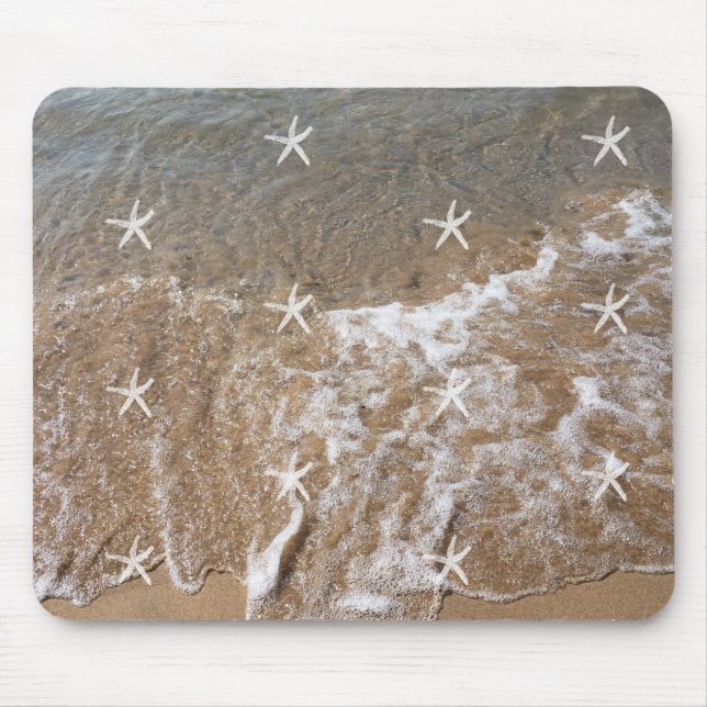 Mousepad Padrões de Starfish White Water Beach Gift náutico (Frente)