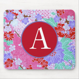 MOUSEPAD PADRÕES FLORAIS JAPONESES INICIAIS PERSONALIZADOS