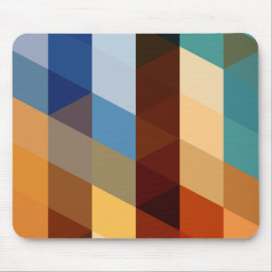 Mousepad Padrões geométricos triângulos azuis e alaranja