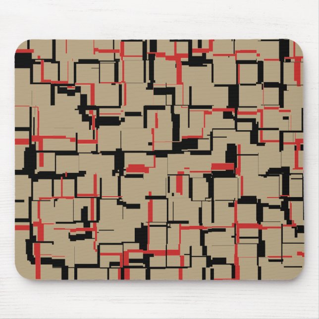 Mousepad Padrões legal, vermelho e preto (Frente)