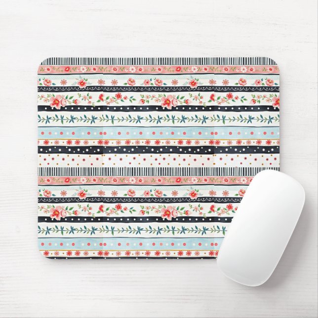 Mousepad Padrões mistos shabby chic (Com mouse)