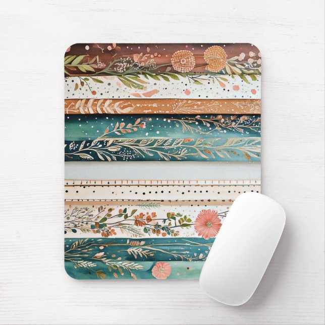 Mousepad padrões mistos shabby chic (Com mouse)