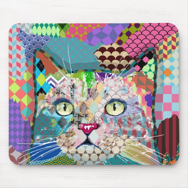 Mousepad Padrões multicolor cat 671 (Frente)