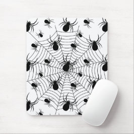 Mousepad Padrões negros de aranhas brancas teias