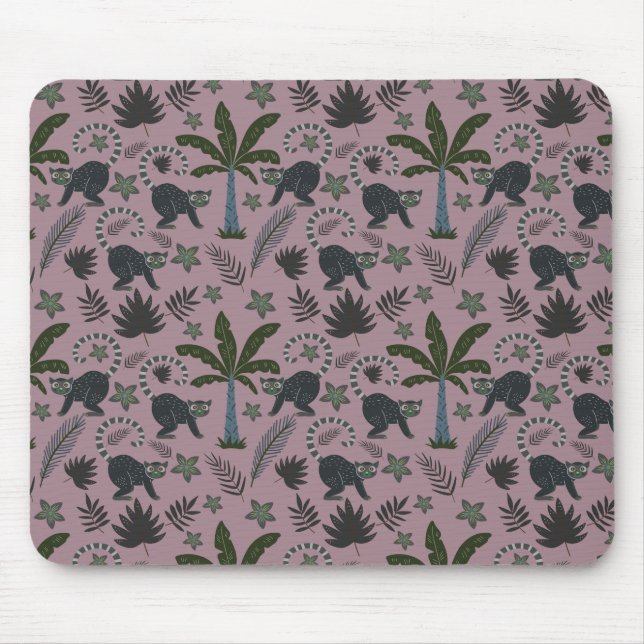 Mousepad Padrões sem costura Macacos tropicais saltando (Frente)