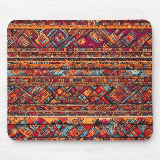 Mousepad "Padrões Tribais Vibrantes" (Frente)