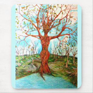Mousepad Pagan Dryad Tree Goddese Wiccan Nature Art