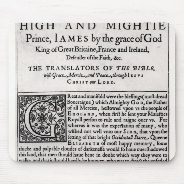 Mousepad Página da dedicação 'no Bible santamente (Frente)