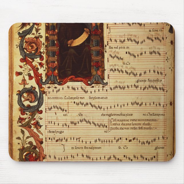Mousepad Página da notação musical com historiated (Frente)
