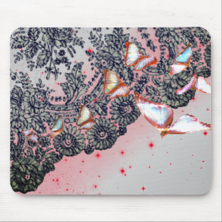 MOUSEPAD PÁGINA DO MOUSE DE PADRÃO DE LACE ANTICO PRETO