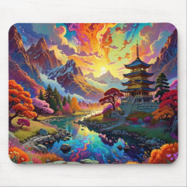 Mousepad Pagoda e Paisagem Colorida