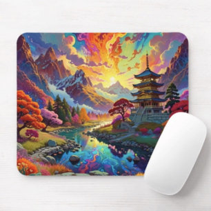 Mousepad Pagoda e Paisagem Colorida