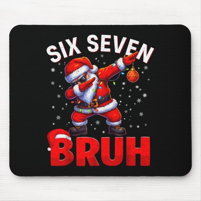 Mousepad Pai 67 Dabbing Papai Noel Meme Divertido Seis Sete (Frente)