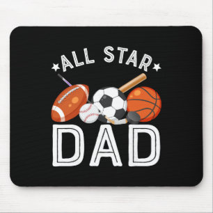 Mousepad Pai Astro do Menino do Aniversário Sketll Futebol
