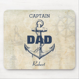 Mousepad Pai Capitão de Âncora Náutica Personalizada