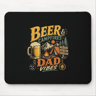 Mousepad Pai cerveja acampando retrô anos 70 vintage dia do