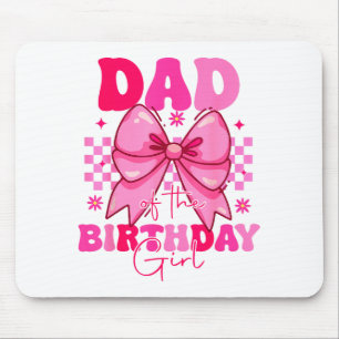 Mousepad Pai Da Menina Do Aniversário Camiseta Rosa Coquett