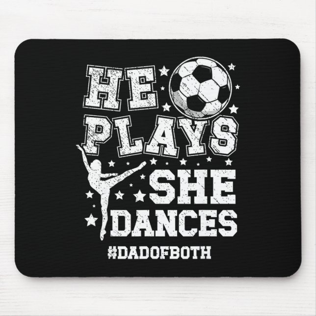 Mousepad Pai de ambos Dança e Futebol Pai Dançando e Futebo (Frente)