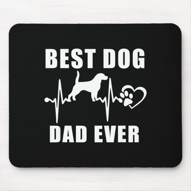 Mousepad Pai de cachorro sempre beagle cachorro batimento c (Frente)