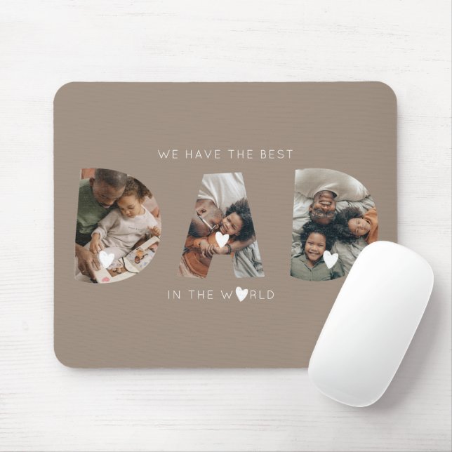 Mousepad pai de colagem de 3 fotos (Com mouse)