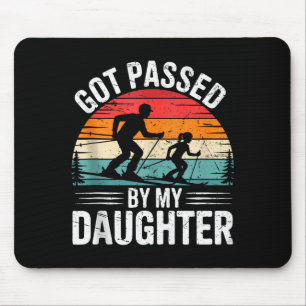 Mousepad Pai de Esqui Foi Pisado pela Minha Filha Retro Esp
